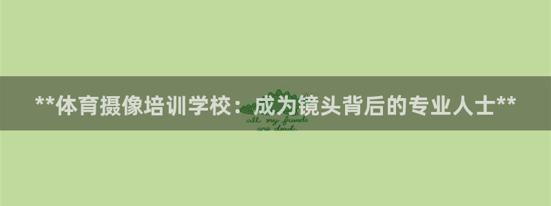 极悦平台代理：**体育摄像培训学校：成为镜头背后的专